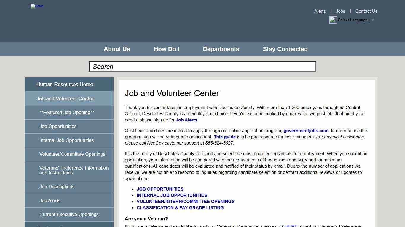 Job and Volunteer Center | Deschutes County Oregon