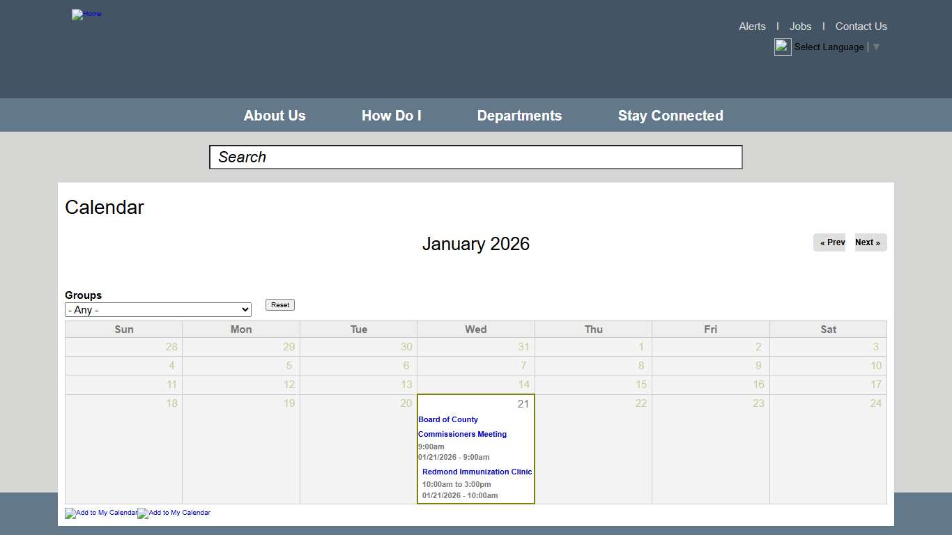 Calendar | Deschutes County Oregon
